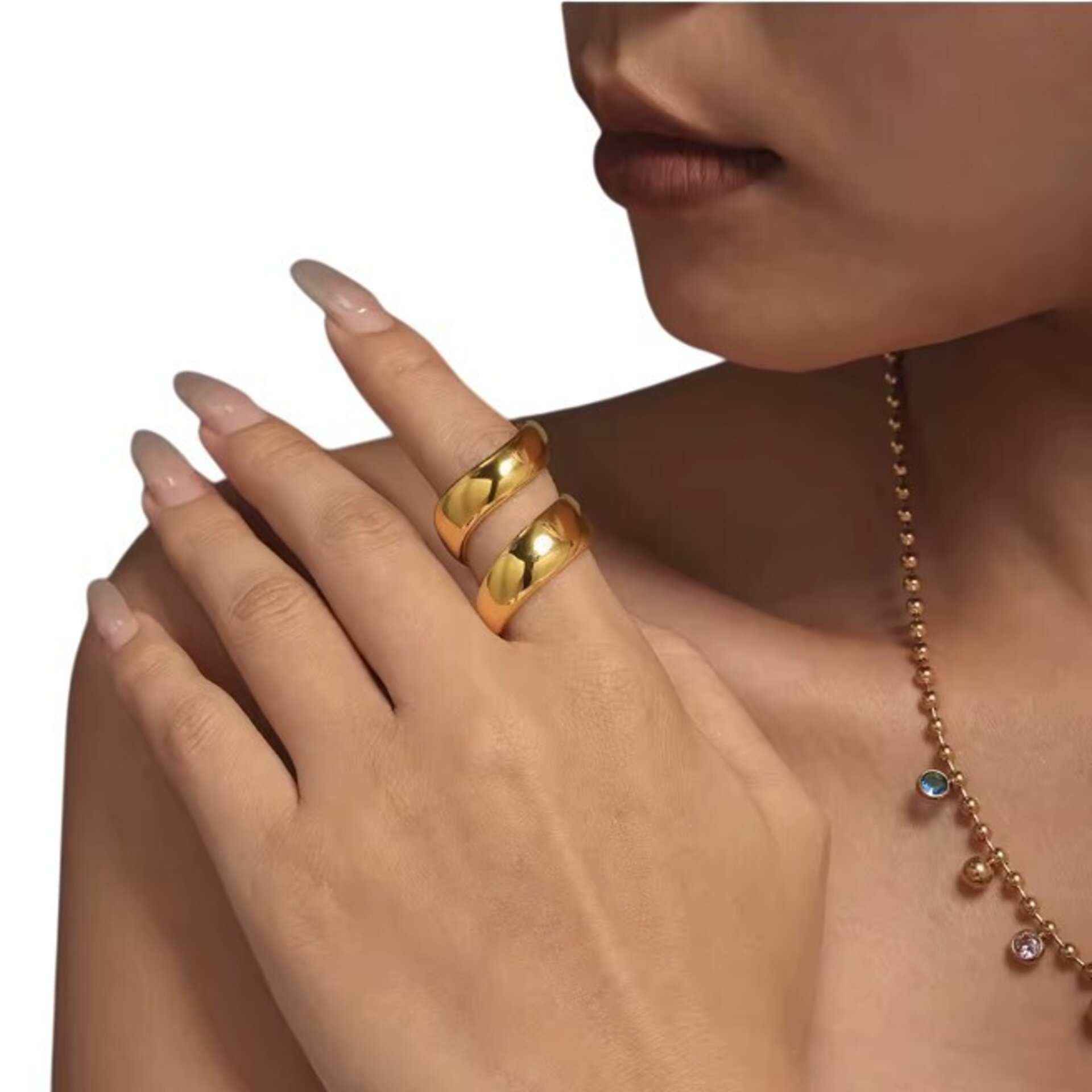 ANILLO ENROSCADO ACERO Y ORO WATERPROOF - 7