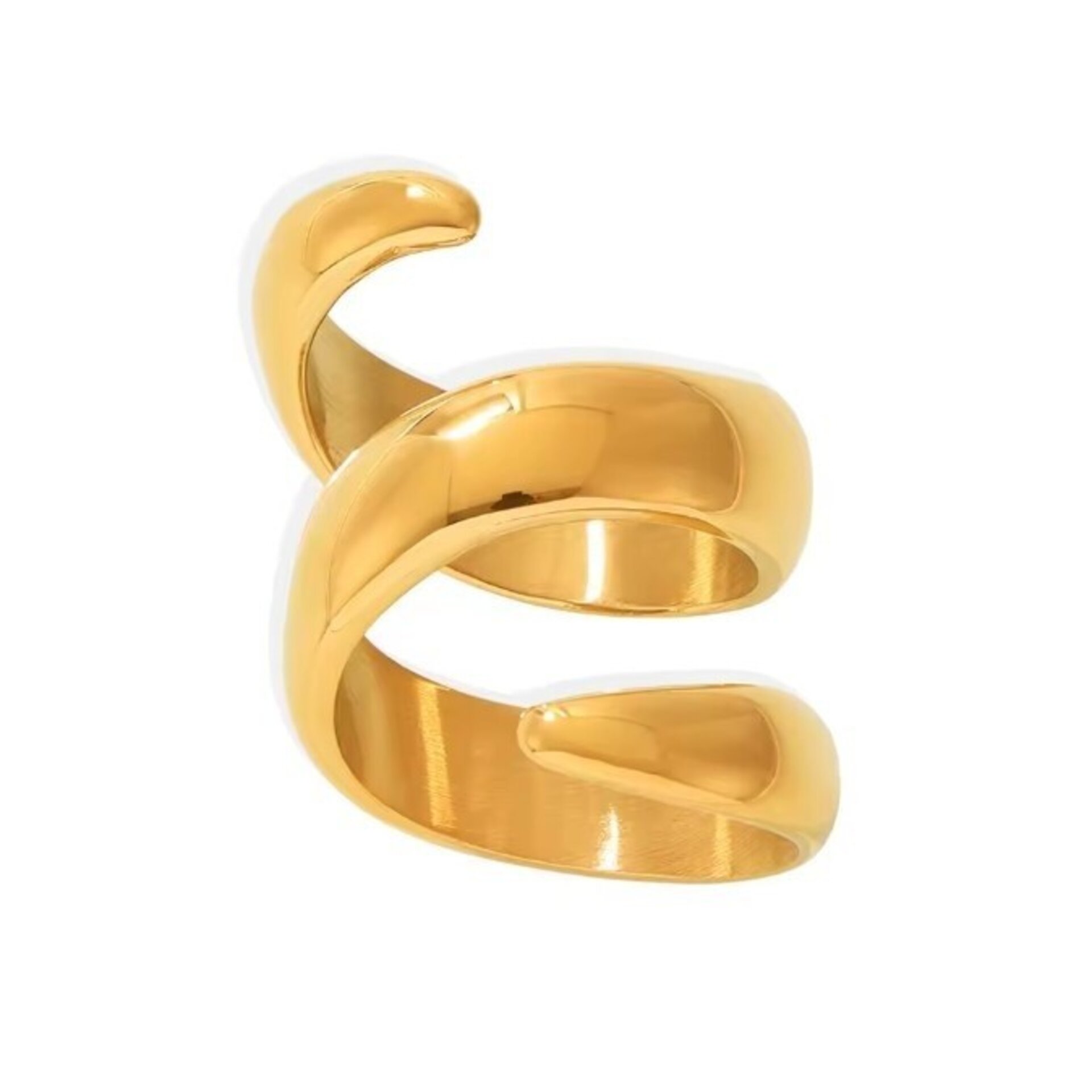 ANILLO ENROSCADO ACERO Y ORO WATERPROOF - 1